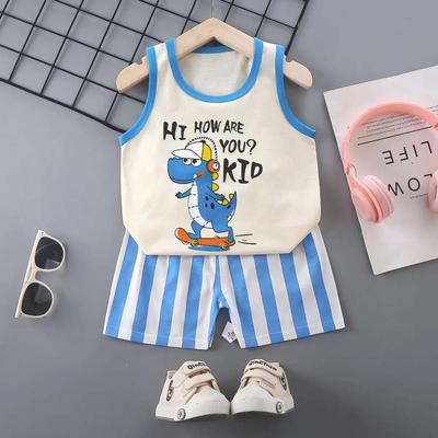 Kids Summer Boys Girls Short Sleeve Set Baby T-shirt Shorts Set Summer Kid Clothes Boys Clothes Set 