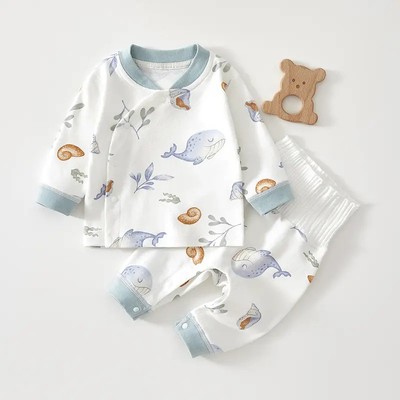 Newborn Baby Set 100% Cotton Boneless Underwear for Boy and Girl Printed Long Johns Children