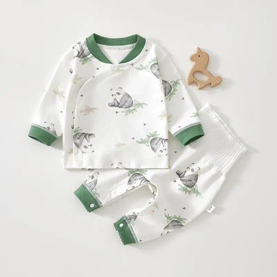 Newborn Baby Set 100% Cotton Boneless Underwear for Boy and Girl Printed Long Johns Children's Split