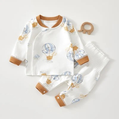 Newborn Baby Set 100% Cotton Boneless Underwear for Boy and Girl Printed Long Johns Children's Split