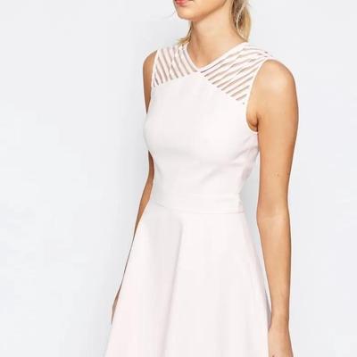 Women's Casual Summer Sleeveless A-Line Skater Dress Solid White Mesh Breathable Sexy Design