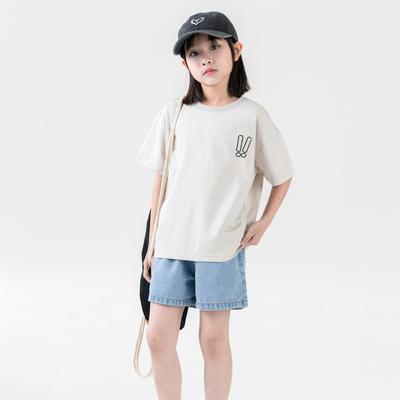 summer girls and boys T-shirt crew-neck children's half-sleeved T-shirt