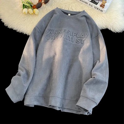 Custom LOGO OEM & ODM women sweater Sweatsuit Retro Oversized Print Custom Unisex