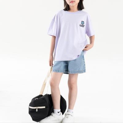 Wholesale Pure 100% Cotton O-Neck Kids T Shirts Casual Solid Pattern Printed Plain T-shirts