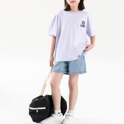 Wholesale Pure 100% Cotton O-Neck Kids T Shirts Casual Solid Pattern Printed Plain T-shirts