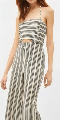 2025 Black White Striped Daily Life Jumpsuit for Women Customized Matching Clothes Jumpsuits