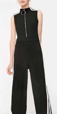 2025 Black White Striped Daily Life Jumpsuit for Women Customized Matching Clothes Jumpsuits