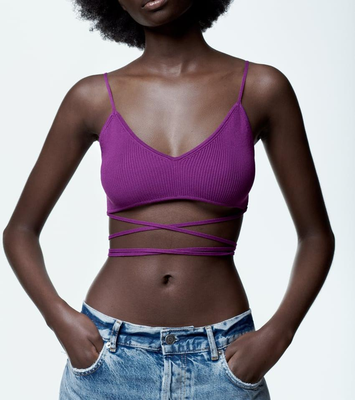 High Quality Backless Chest Wrap Sexy ladies mall sling black crop top for women women's clothing