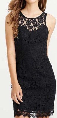 New Fashion Women Sleeveless Off Shoulder Back Zipper Lace Girls Solid Slim Pencil Casual Party Evening Dress