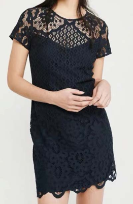 New Fashion Women Sleeveless Off Shoulder Back Zipper Lace Girls Solid Slim Pencil Casual Party Evening Dress