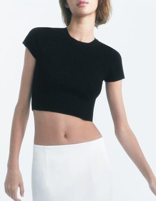 2024 latest Design women Crop Top Custom Logo Printing Embroidery Cotton Women Crop Tops