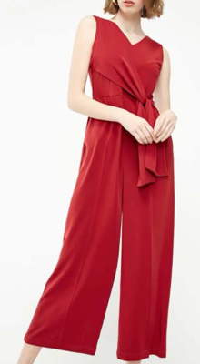 2025 Red Striped Daily Life Jumpsuit for Women Customized Matching Clothes Jumpsuits