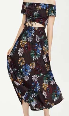 2025 Hot Sale European and American Spring and Summer New Women's Fashion Print Casual Dress