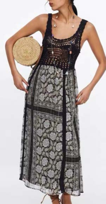 2025 Hot Sale European and American Spring and Summer New Women's Fashion Print Casual Dress