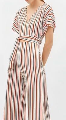 2025 Black White Striped Daily Life Jumpsuit for Women Customized Matching Clothes Jumpsuits