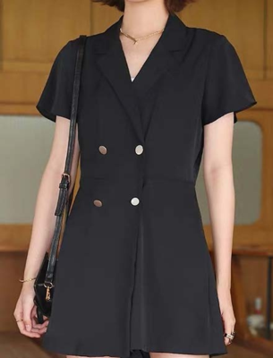 2025 Hot Sale Black European and American Spring and Summer New Women's Fashion Print Casual Dress