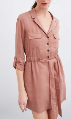 2025 Hot Sale Pink European and American Spring and Summer New Women's Fashion Print Casual Dress